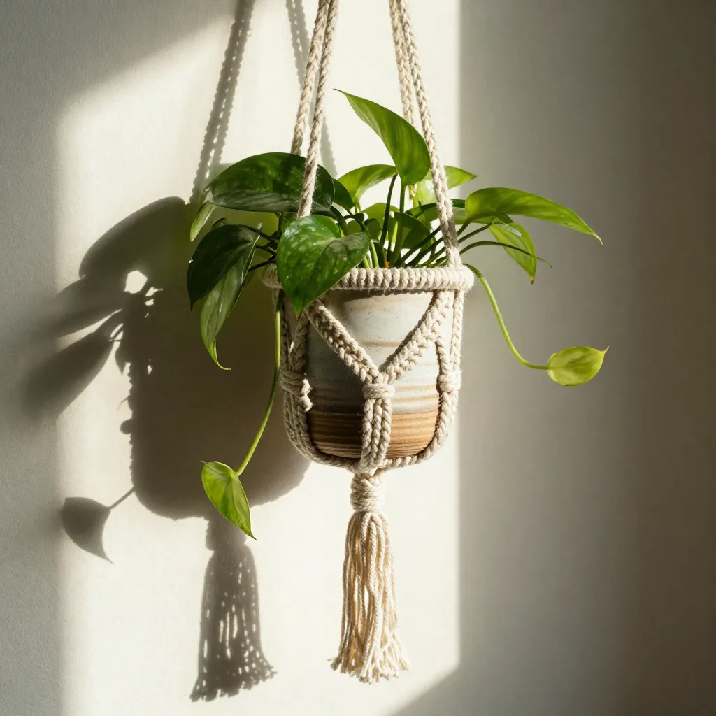 Fiber art installation detail